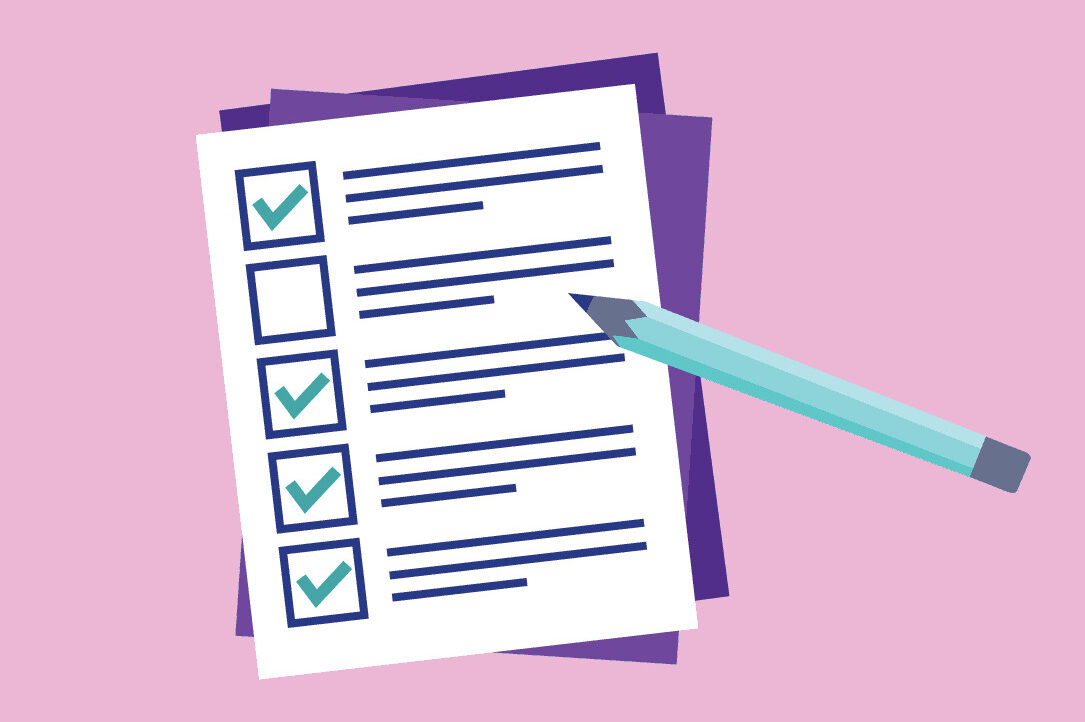 Lista de propósitos de año nuevo con una casilla vacía de no completada, representando el propósito faltante de realizar tu primer triatlón