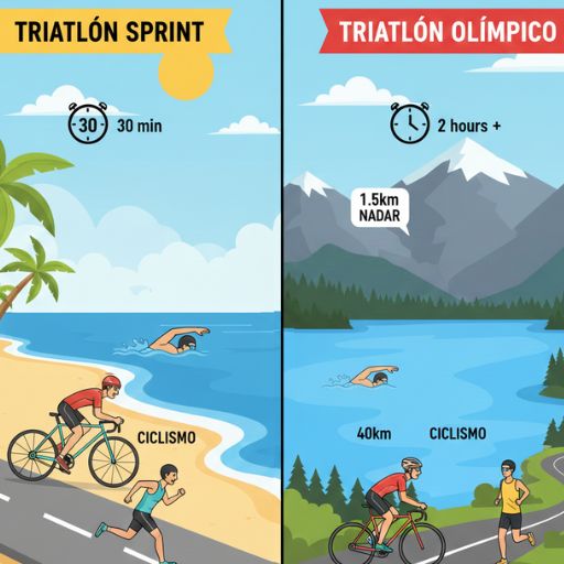 Diferencia entre triatlón sprint y olímpico